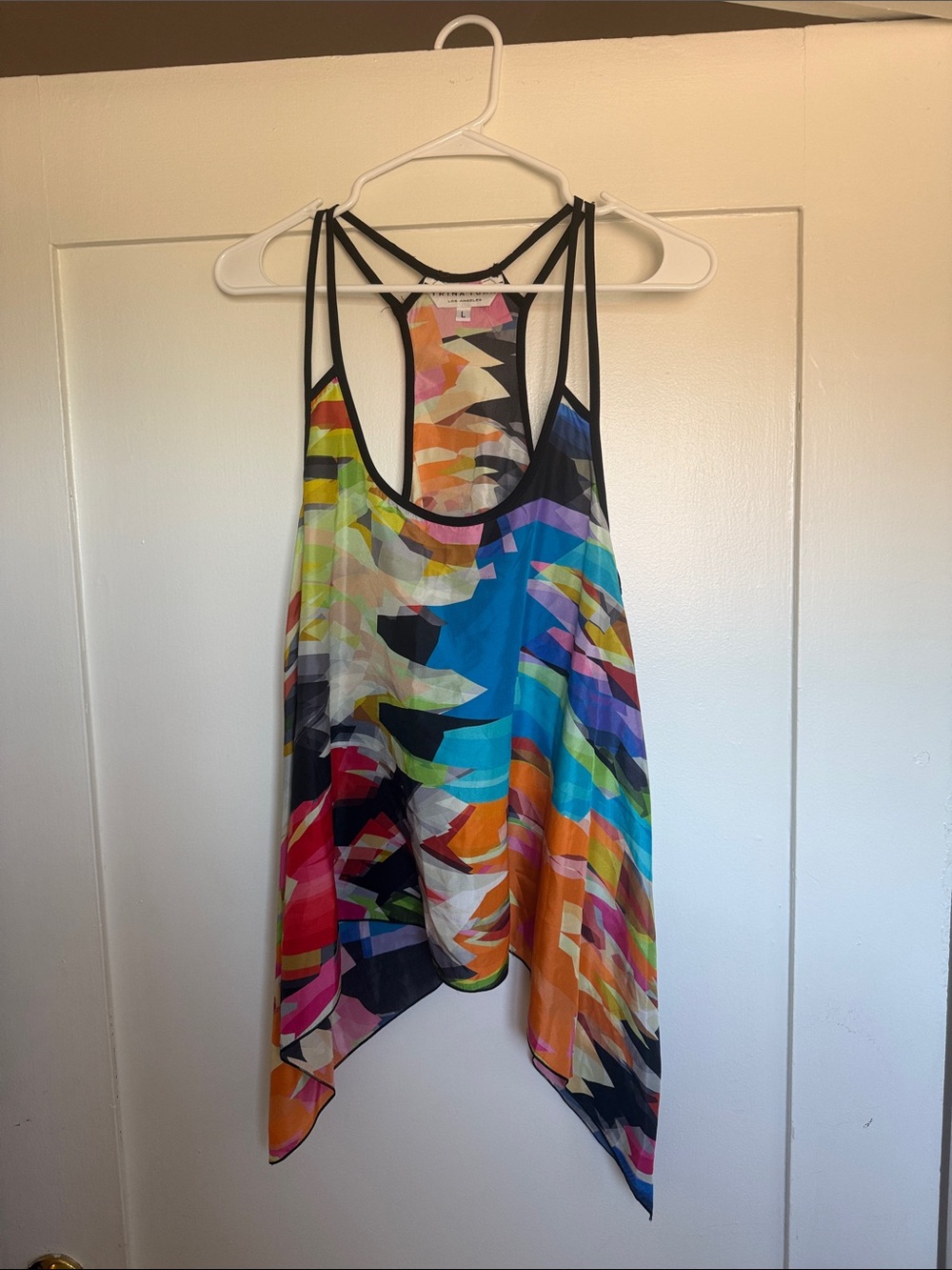Multicolor Abstract Print Strappy Tank Top
